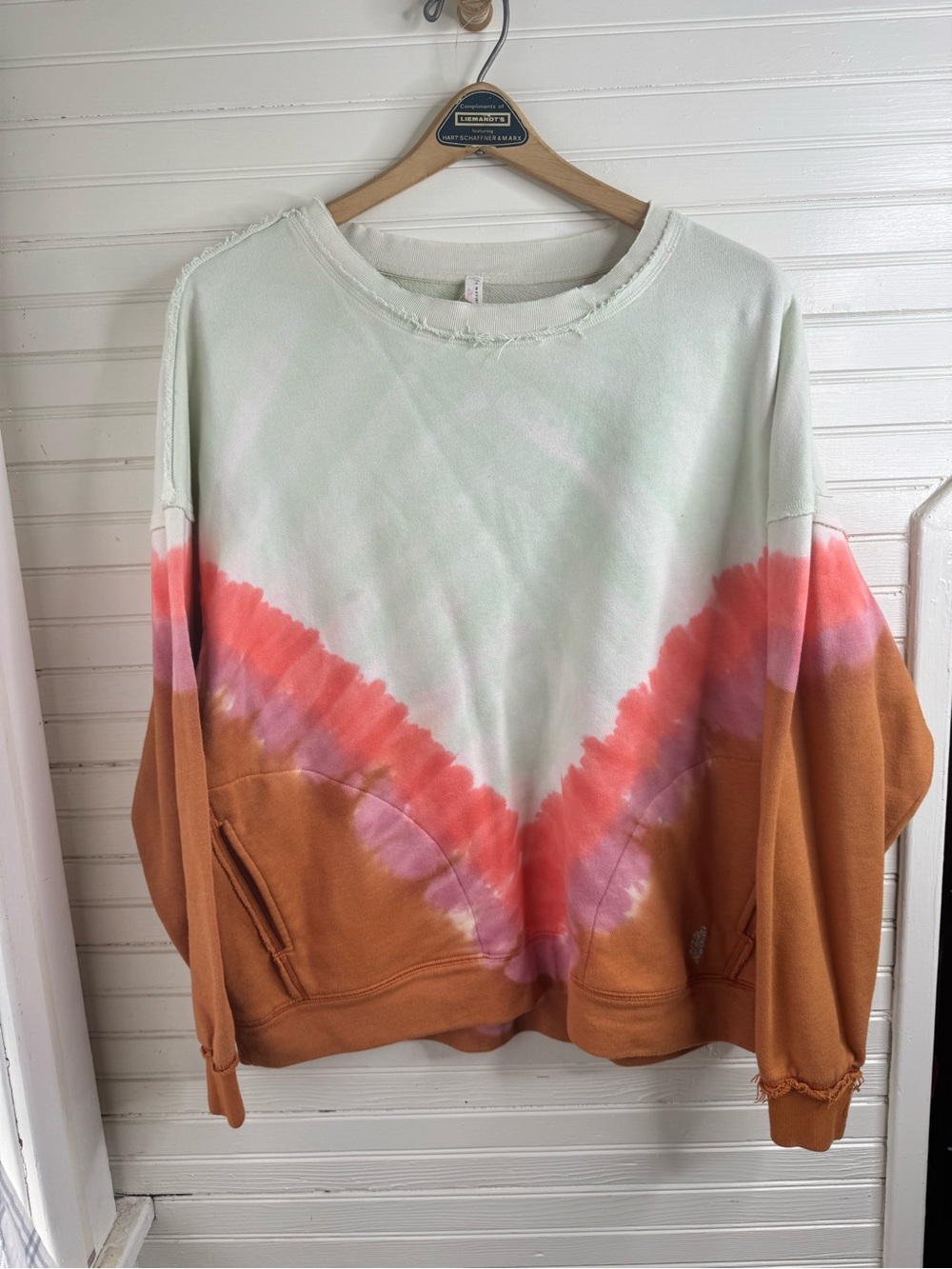 Free People Movement Tie-Dye Chevron Pullover Sweatshirt - XS